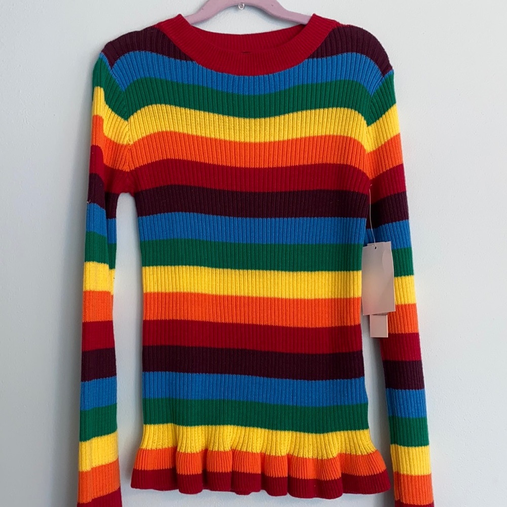 rainbow striped sweater